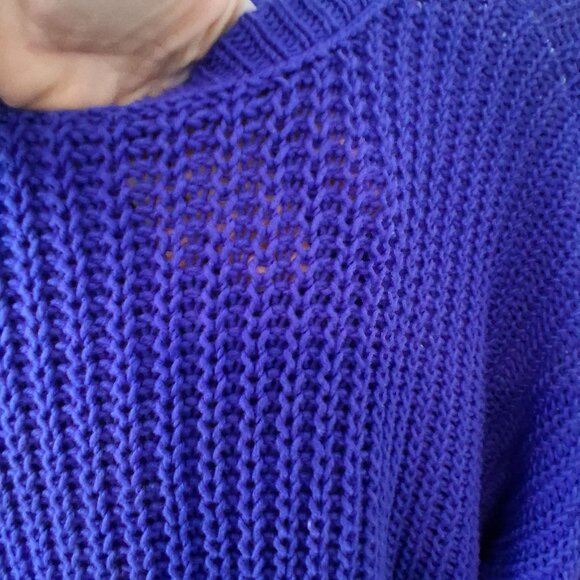 Eileen Fisher nwot sweater womens 1X organic cotton twisted texture royal Peru - Picture 2 of 5